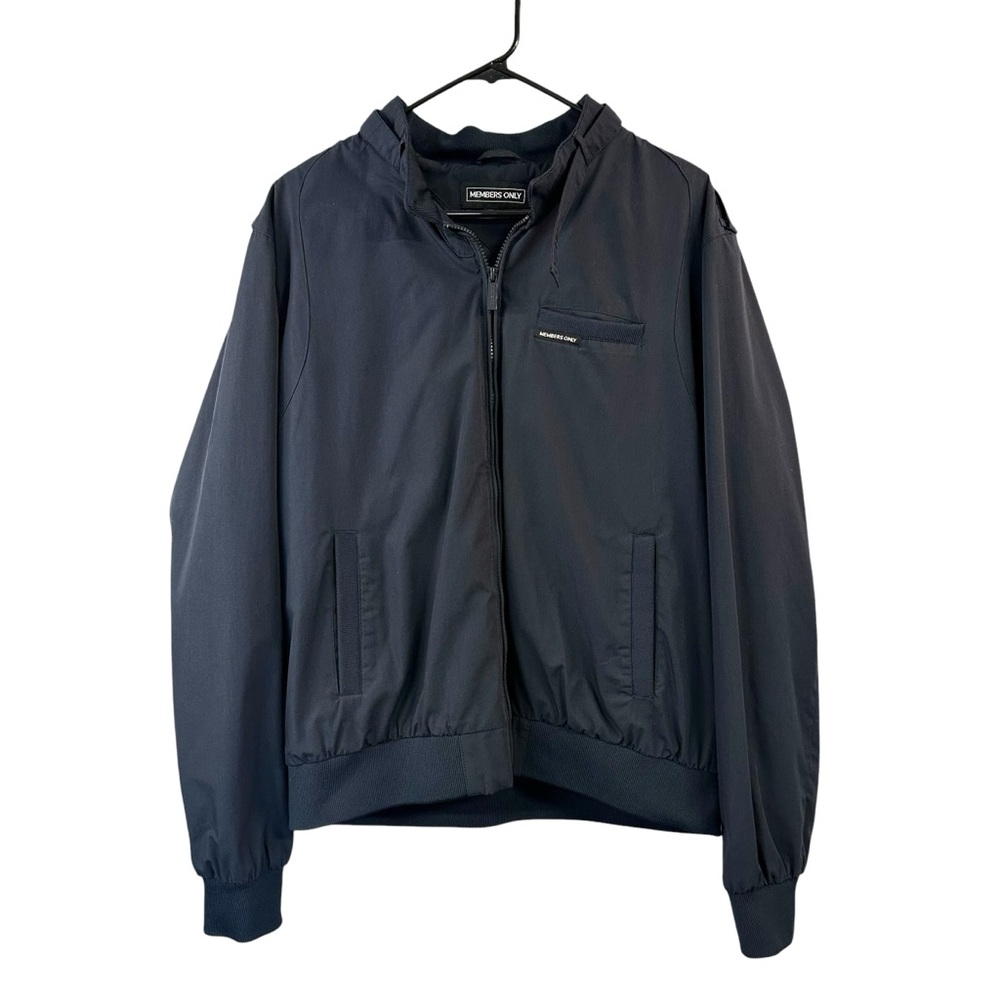 Men's Vintage Members Only Jacket Lightweight Coat Navy Blue Size XL Summer